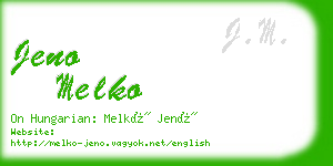 jeno melko business card